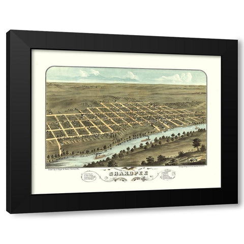 Shakopee Minnesota - Stoner 1869  Black Modern Wood Framed Art Print with Double Matting by Stoner