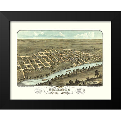 Shakopee Minnesota - Stoner 1869  Black Modern Wood Framed Art Print by Stoner