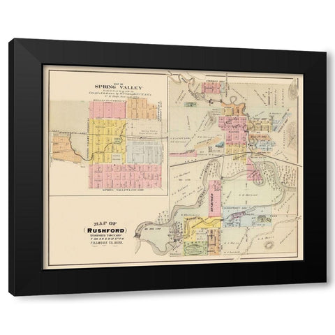 Spring Valley, Rushford Minnesota Landowner Black Modern Wood Framed Art Print with Double Matting by Andreas