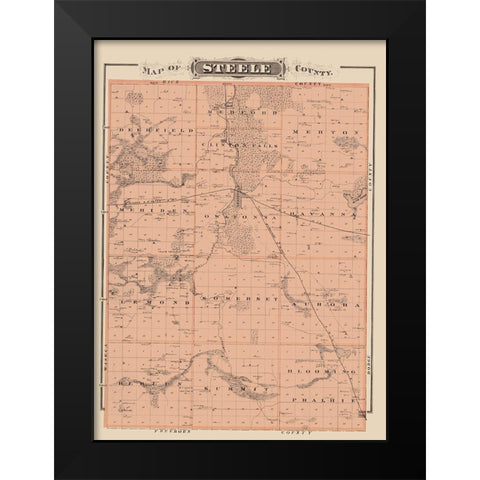 Steele Minnesota Landowner - Andreas 1874 Black Modern Wood Framed Art Print by Andreas