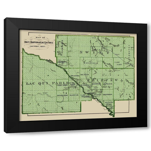 Swift Chippewa Lac Qui Parle Minnesota Landowner Black Modern Wood Framed Art Print by Andreas