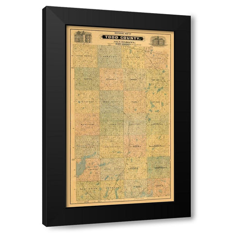 Todd County Minnesota - Budgett 1890  Black Modern Wood Framed Art Print with Double Matting by Budgett