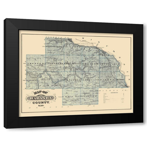 Wabasha Minnesota Landowner - Andreas 1874 Black Modern Wood Framed Art Print by Andreas
