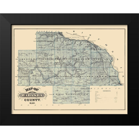 Wabasha Minnesota Landowner - Andreas 1874 Black Modern Wood Framed Art Print by Andreas