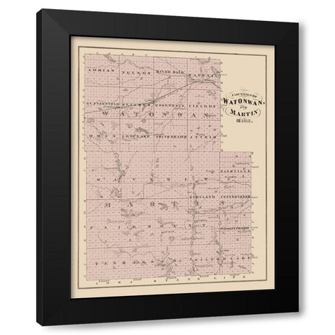 Watonwan  Martin Minnesota Landowner - Andreas Black Modern Wood Framed Art Print by Andreas