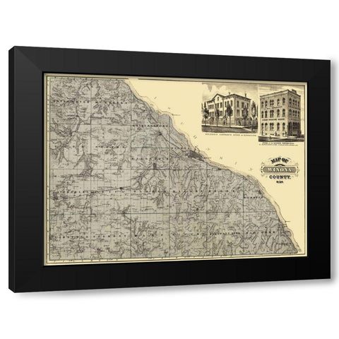 Winona Minnesota Landowner - Andreas 1874 Black Modern Wood Framed Art Print by Andreas