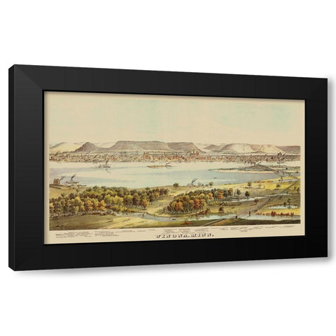 Winona Minnesota - Andreas 1874 Black Modern Wood Framed Art Print by Andreas