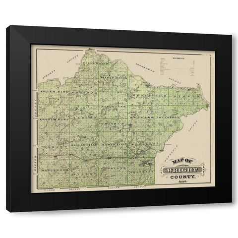 Wright Minnesota Landowner - Andreas 1874 Black Modern Wood Framed Art Print by Andreas