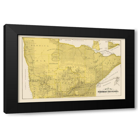 Northern Minnesota - Andreas 1874 Black Modern Wood Framed Art Print by Andreas