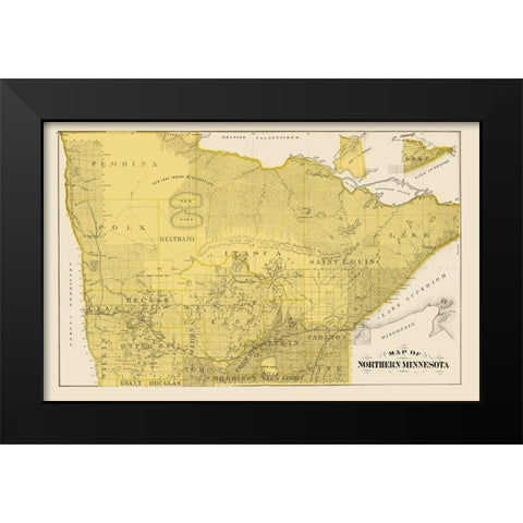 Northern Minnesota - Andreas 1874 Black Modern Wood Framed Art Print by Andreas