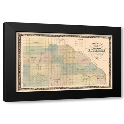 Minnesota - Holsteen 1855  Black Modern Wood Framed Art Print by Holsteen