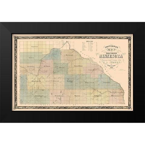 Minnesota - Holsteen 1855  Black Modern Wood Framed Art Print by Holsteen