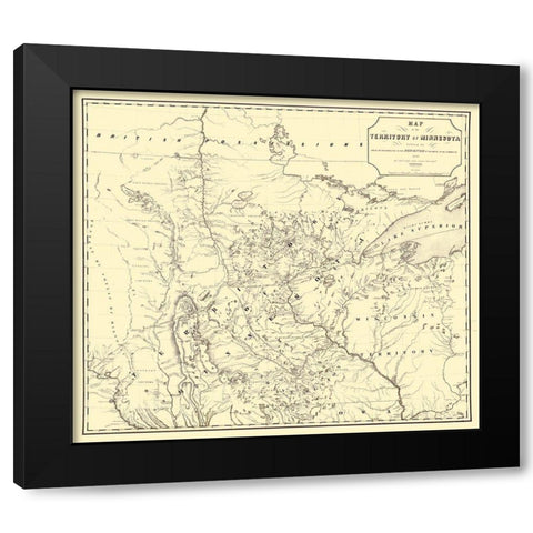 Minnesota Territory - John 1849  Black Modern Wood Framed Art Print by John