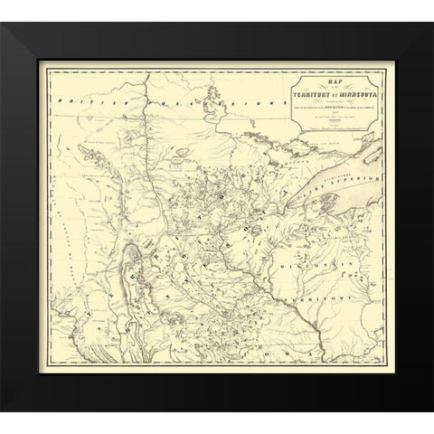 Minnesota Territory - John 1849  Black Modern Wood Framed Art Print by John