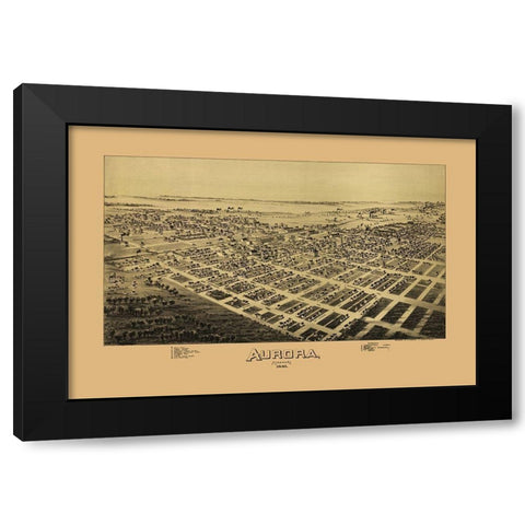 Aurora Missouri - Fowler 1891 Black Modern Wood Framed Art Print by Fowler