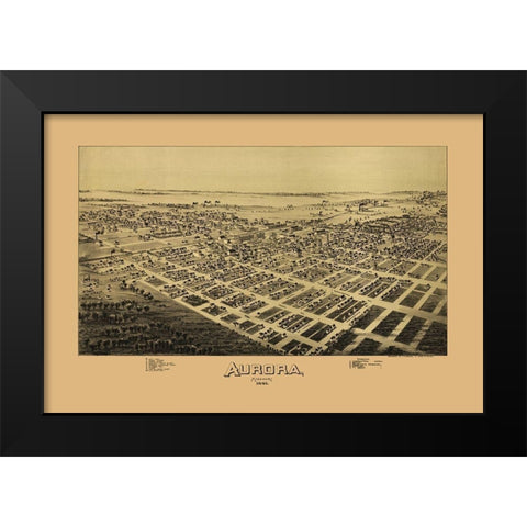 Aurora Missouri - Fowler 1891 Black Modern Wood Framed Art Print by Fowler