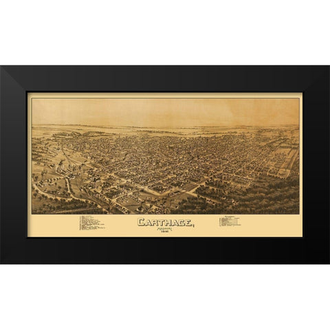 Carthage Missouri - Fowler 1891 Black Modern Wood Framed Art Print by Fowler