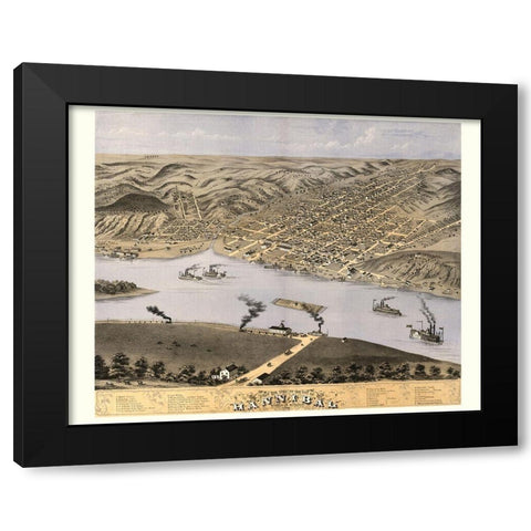Hannibal Missouri - Ruger 1869 Black Modern Wood Framed Art Print with Double Matting by Ruger