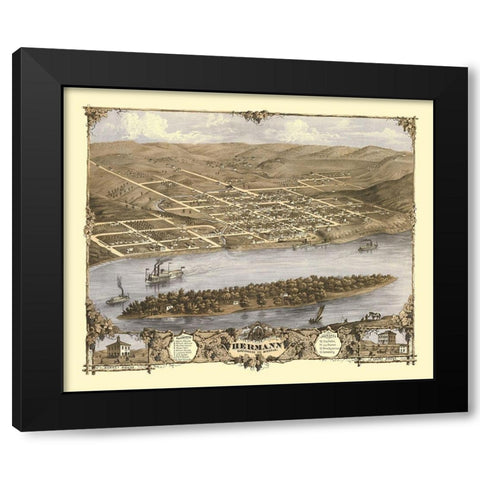 Hermann Missouri - Ruger 1869 Black Modern Wood Framed Art Print by Ruger