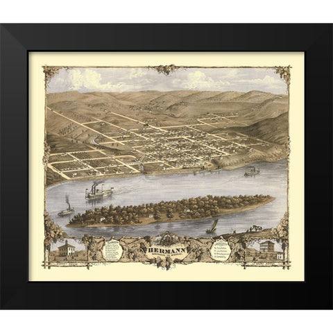 Hermann Missouri - Ruger 1869 Black Modern Wood Framed Art Print by Ruger