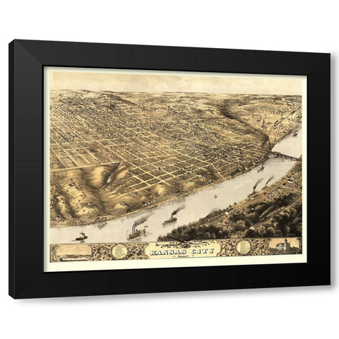 Kansas City Missouri - Ruger 1869 Black Modern Wood Framed Art Print with Double Matting by Ruger