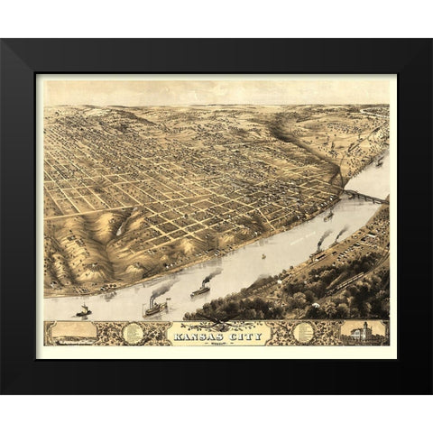 Kansas City Missouri - Ruger 1869 Black Modern Wood Framed Art Print by Ruger