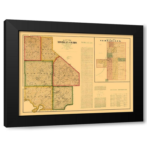 Morgan County Missouri - Higgins 1880  Black Modern Wood Framed Art Print by Higgins