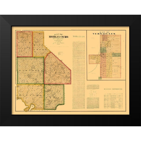 Morgan County Missouri - Higgins 1880  Black Modern Wood Framed Art Print by Higgins