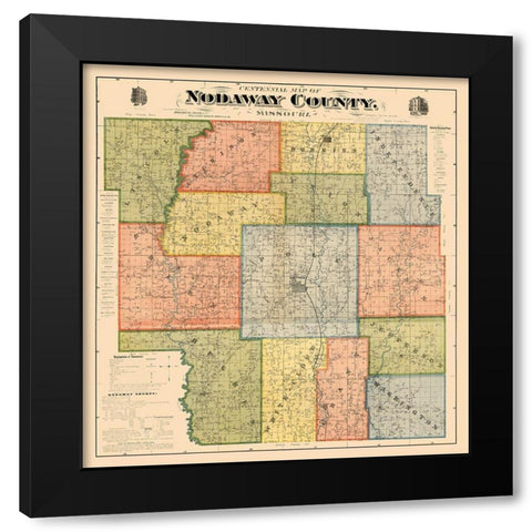 Nodaway County Missouri - Morehouse 1900  Black Modern Wood Framed Art Print by Morehouse