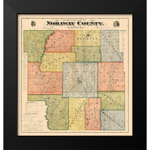 Nodaway County Missouri - Morehouse 1900  Black Modern Wood Framed Art Print by Morehouse