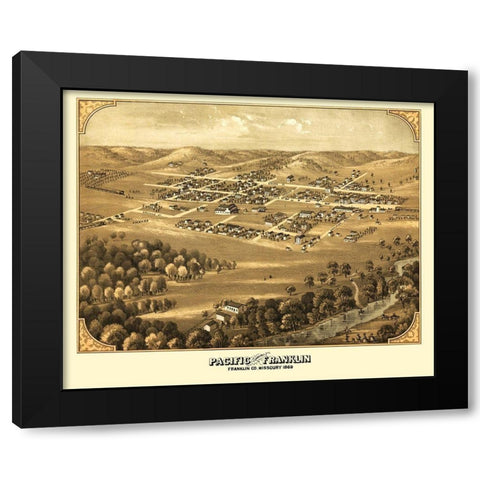 Pacific Missouri - Ruger 1869 Black Modern Wood Framed Art Print with Double Matting by Ruger