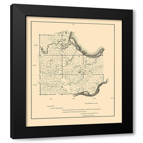 St Charles Missouri - Milburn 1835 Black Modern Wood Framed Art Print by Milburn