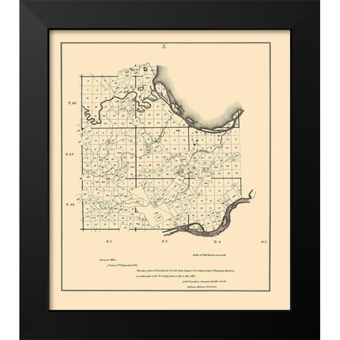 St Charles Missouri - Milburn 1835 Black Modern Wood Framed Art Print by Milburn