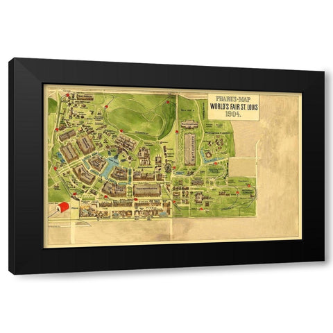 St. Louis Missouri Worlds Fair - Pharus 1904 Black Modern Wood Framed Art Print with Double Matting by Pharus