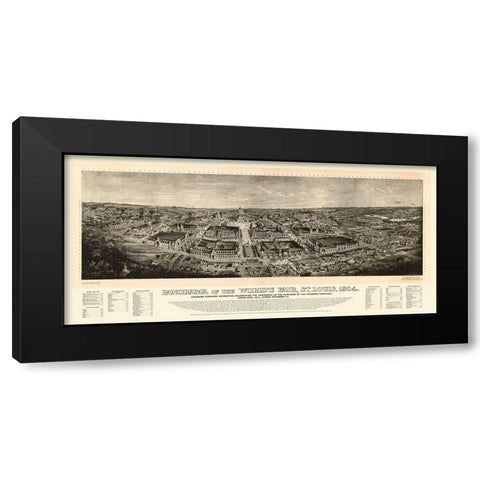 St Louis Missouri - Melville 1904 Black Modern Wood Framed Art Print by Melville