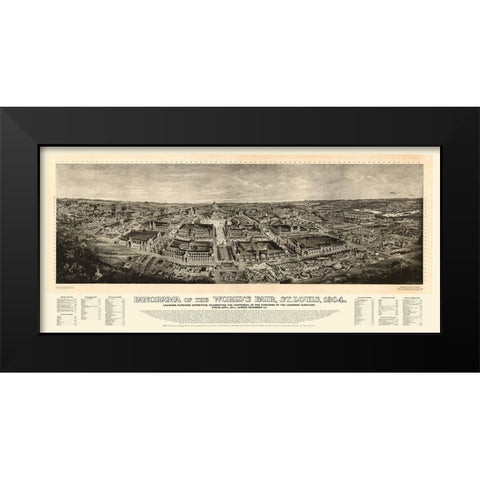 St Louis Missouri - Melville 1904 Black Modern Wood Framed Art Print by Melville