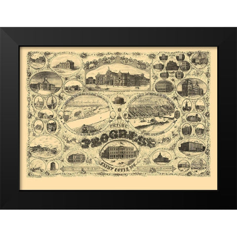 St Louis Missouri - Lawton 1884 Black Modern Wood Framed Art Print by Lawton