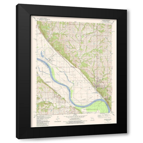 Weston Missouri Quad - USGS 1984 Black Modern Wood Framed Art Print with Double Matting by USGS