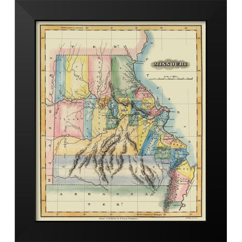 Missouri - Lucas 1823 Black Modern Wood Framed Art Print by Lucas