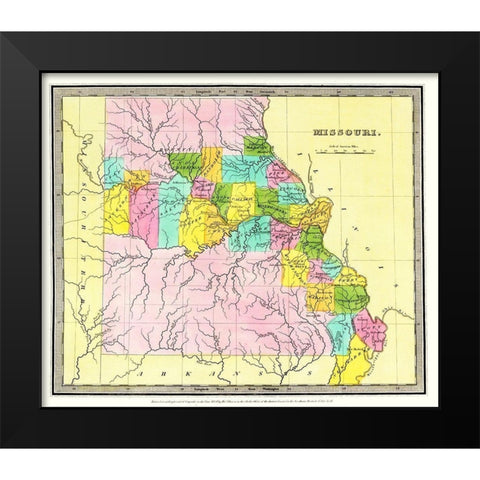 Missouri - Burr 1835 Black Modern Wood Framed Art Print by Burr