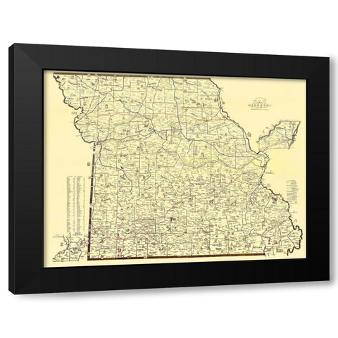 Missouri Railway Mail Service - Galbraith 1897 Black Modern Wood Framed Art Print by Galbraith