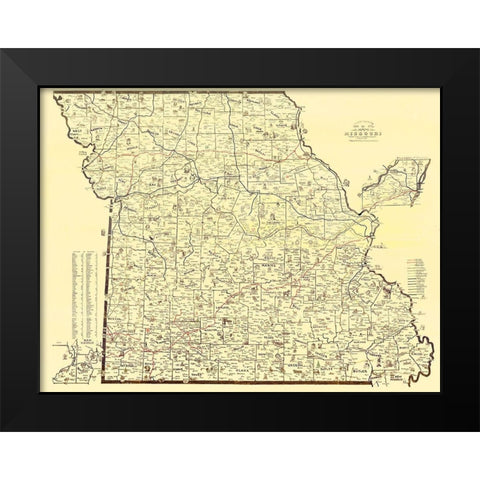 Missouri Railway Mail Service - Galbraith 1897 Black Modern Wood Framed Art Print by Galbraith