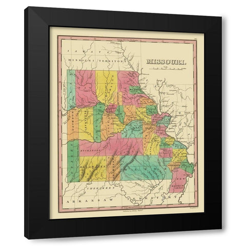 Missouri - Finley 1831 Black Modern Wood Framed Art Print by Finley