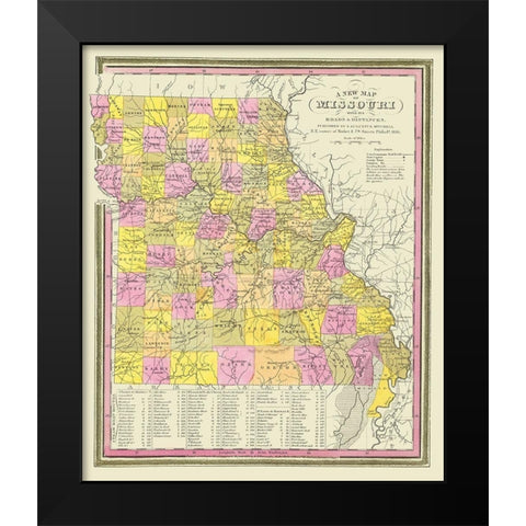 Missouri - Mitchell 1846 Black Modern Wood Framed Art Print by Mitchell