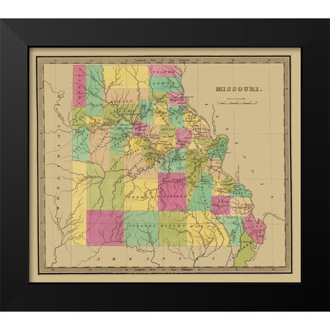 Missouri - Greenleaf 1840 Black Modern Wood Framed Art Print by Greenleaf