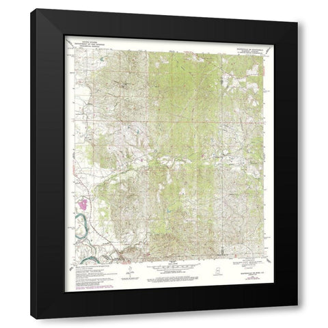 South West Baxterville Mississippi Quad - USGS Black Modern Wood Framed Art Print with Double Matting by USGS