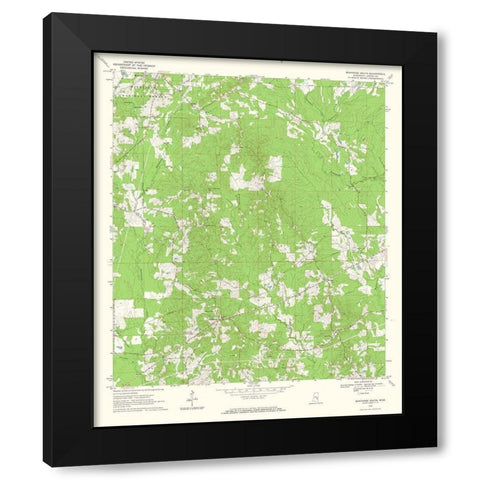 South Montrose Mississippi Quad - USGS 1970 Black Modern Wood Framed Art Print with Double Matting by USGS