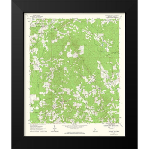 South Montrose Mississippi Quad - USGS 1970 Black Modern Wood Framed Art Print by USGS