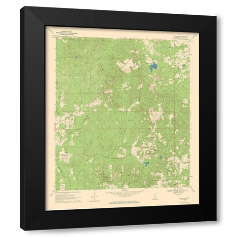 Paulding Mississippi Quad - USGS 1970 Black Modern Wood Framed Art Print with Double Matting by USGS