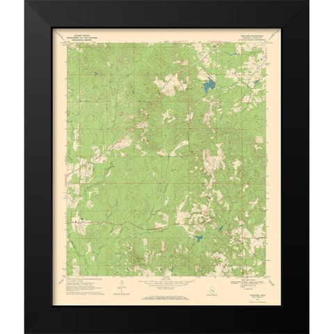 Paulding Mississippi Quad - USGS 1970 Black Modern Wood Framed Art Print by USGS